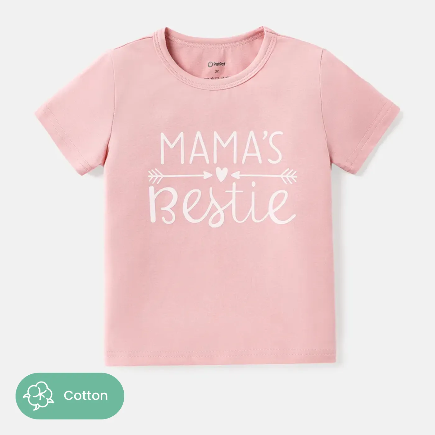 t-shirt in cotone a maniche corte con stampa di lettere per bambini/bambini  image 2