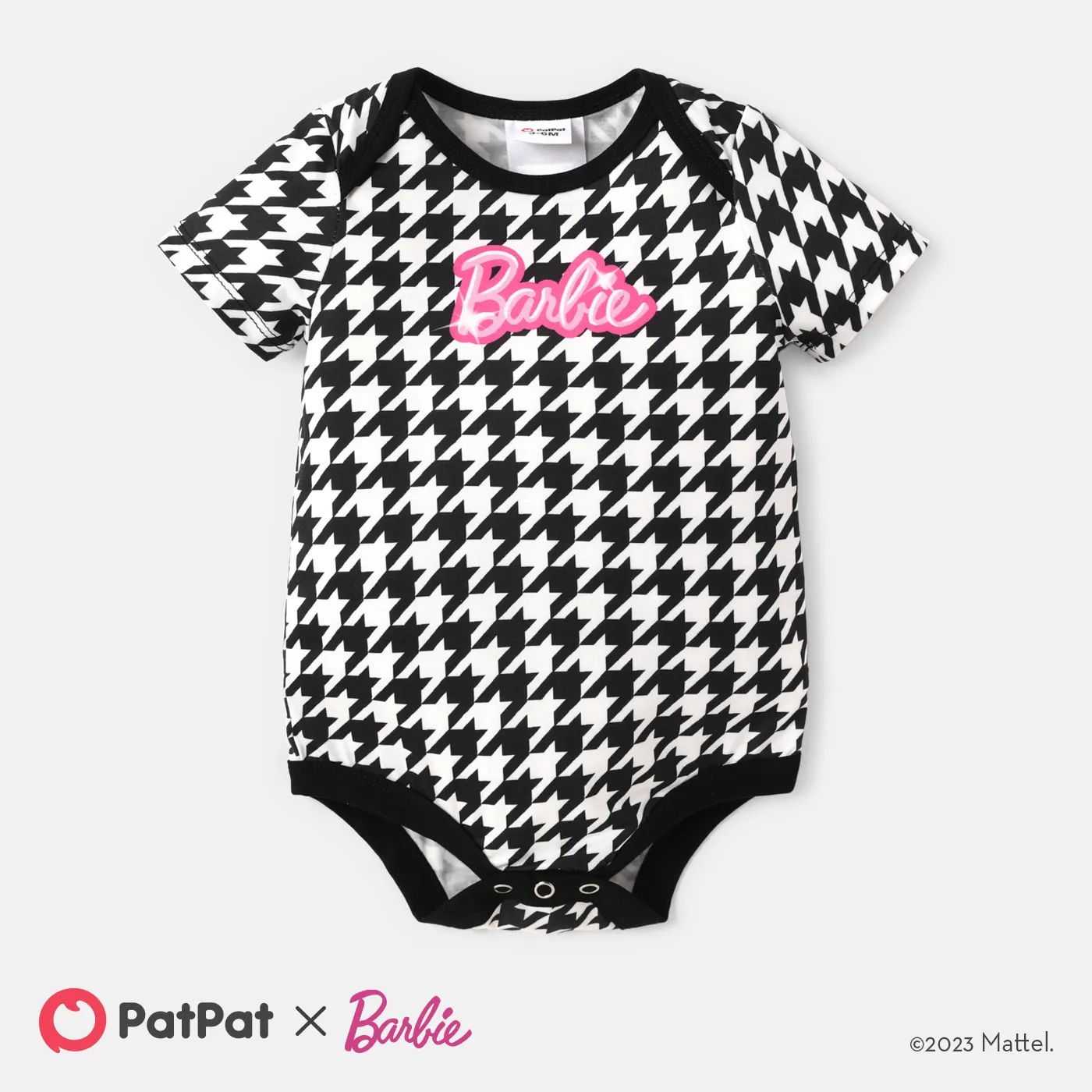 Barbie Baby Girl/Boy Naia Houndstooth / Butterfly Print Romper BlackandWhite
