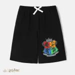 Harry Potter Kid Girl/Boy Logo Print Cotton Elasticized Shorts Black