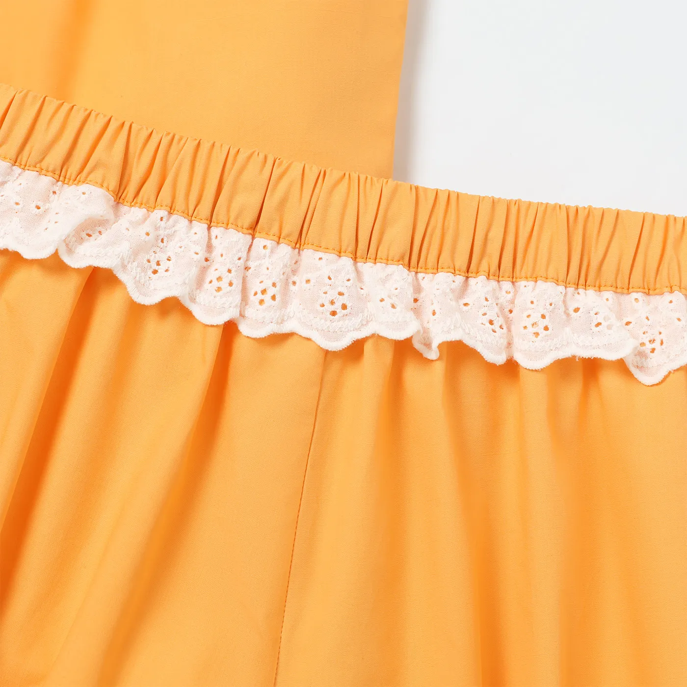 2pcs Kid Girl 100% Cotton Bow Front Tank Top and Lace Detail Shorts Set  image 4