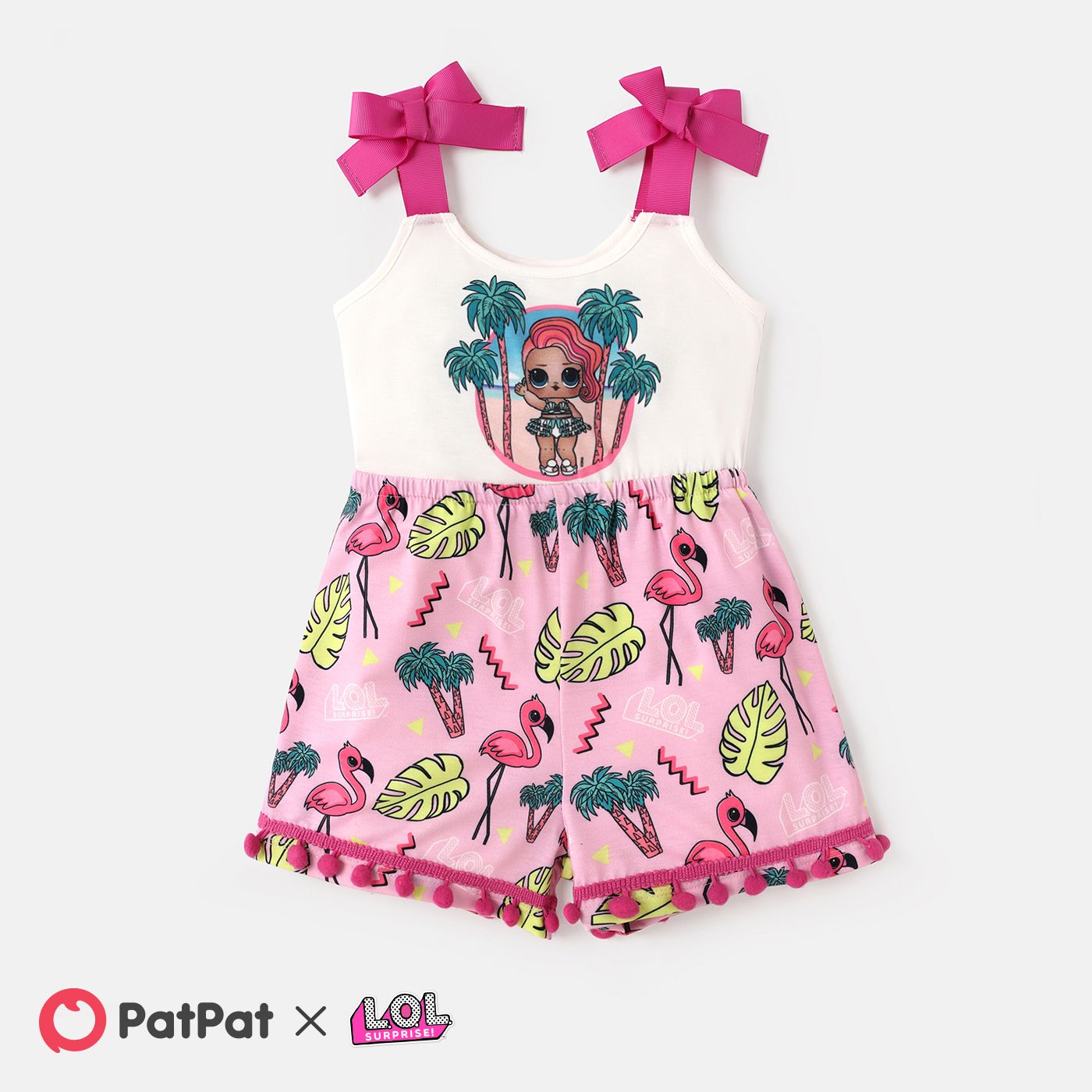 

L.O.L. SURPRISE! Toddler Girl Bowknot Design Colorblock Slip Rompers