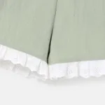 Kid Girl 100% Cotton Bow Decor Lace Hem Shorts  image 3