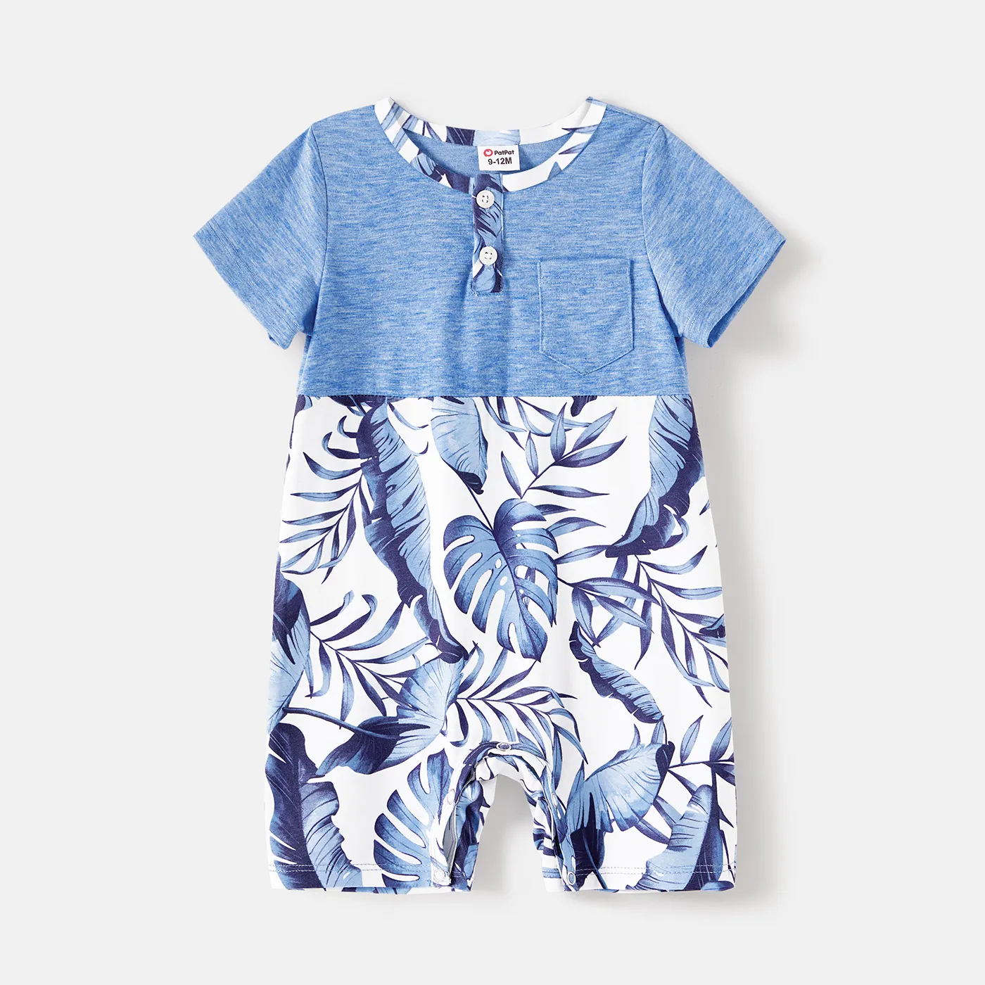 Family Matching Allover Leaf Print Naia™ Cami Dresses and Short-sleeve Colorblock T-shirts Sets  image 1