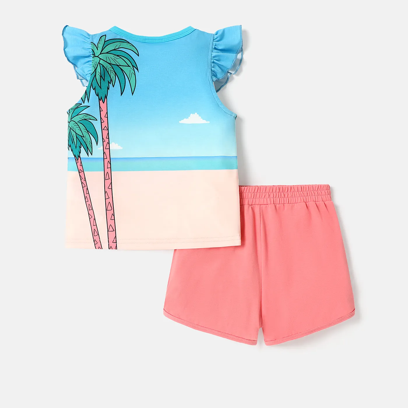 L.O.L. SURPRISE! Toddler/Kid Girl Flutter-sleeve Tee and Tree Print Cotton Shorts Set  image 3