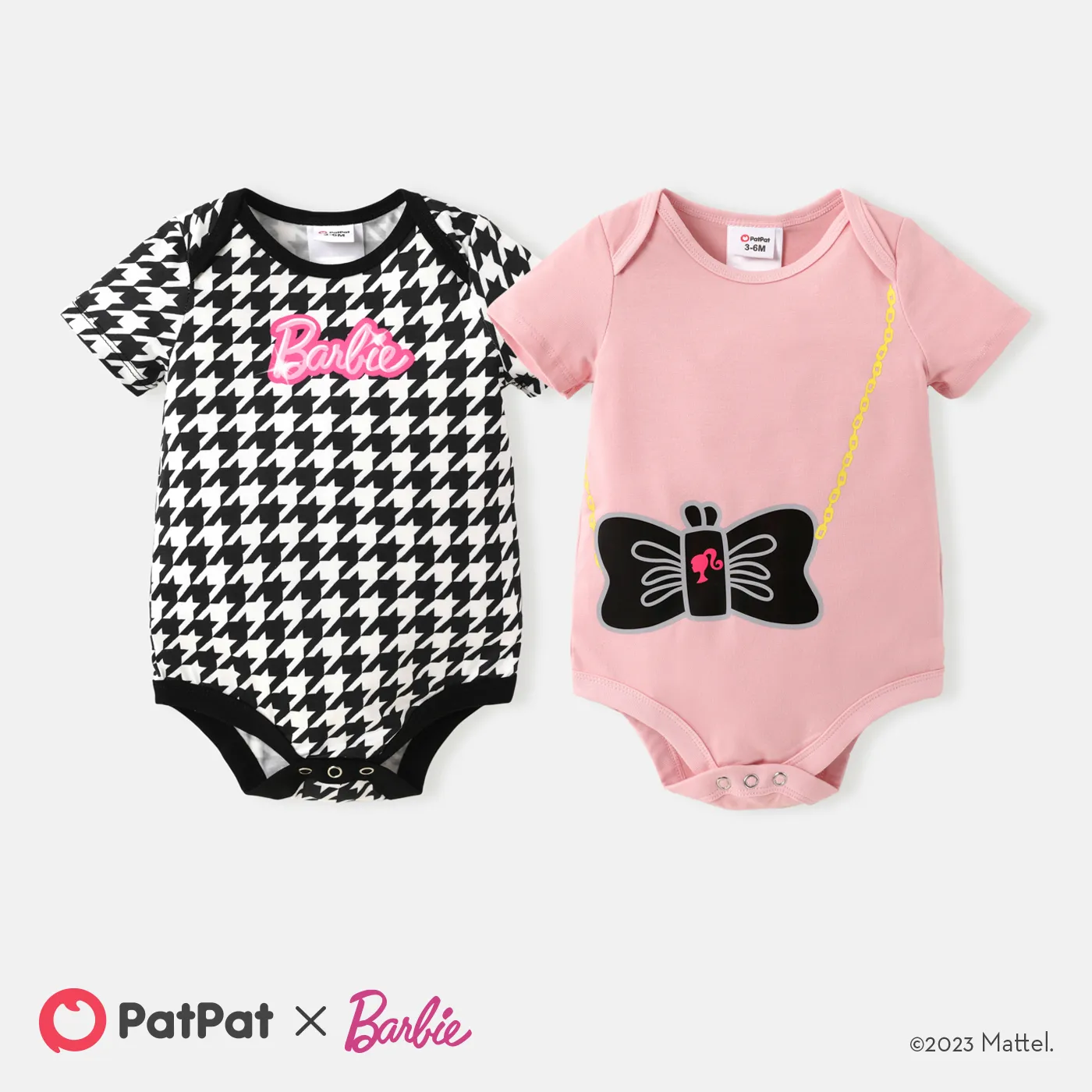 Barbie Baby Girl/Boy Naia Houndstooth / Butterfly Print Romper