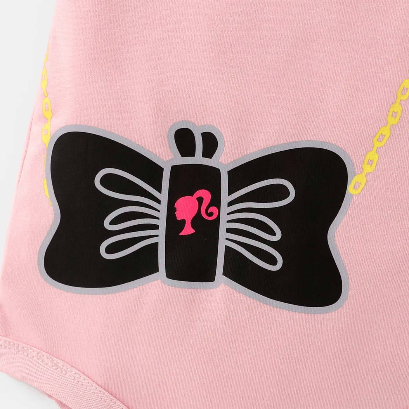 Barbie Baby Girl/Boy Naia Houndstooth / Butterfly Print Romper Pink image 3
