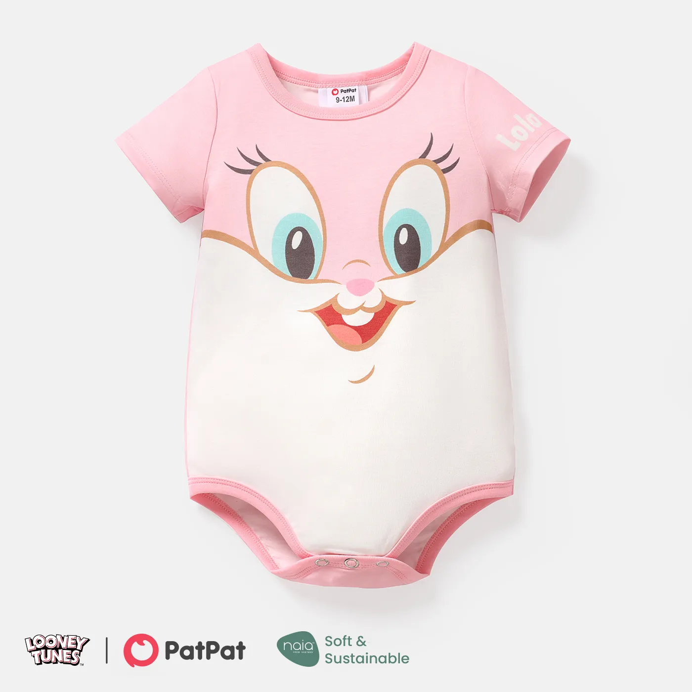 Looney Tunes Baby Boy/Girl Animal Print Short-sleeve Naia™ Romper Pink