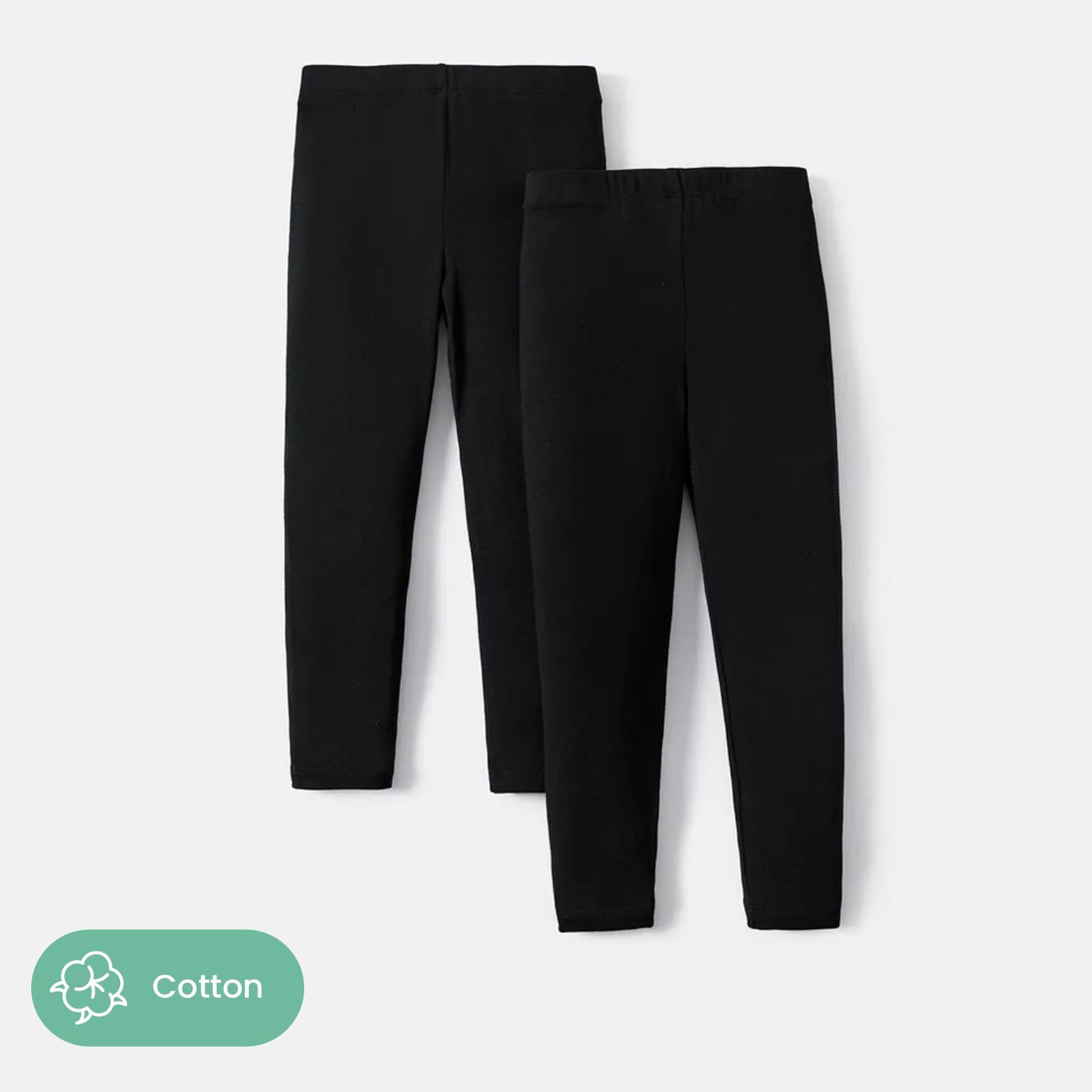 

Toddler/Kid Girl Solid Color Elasticized Cotton Leggings