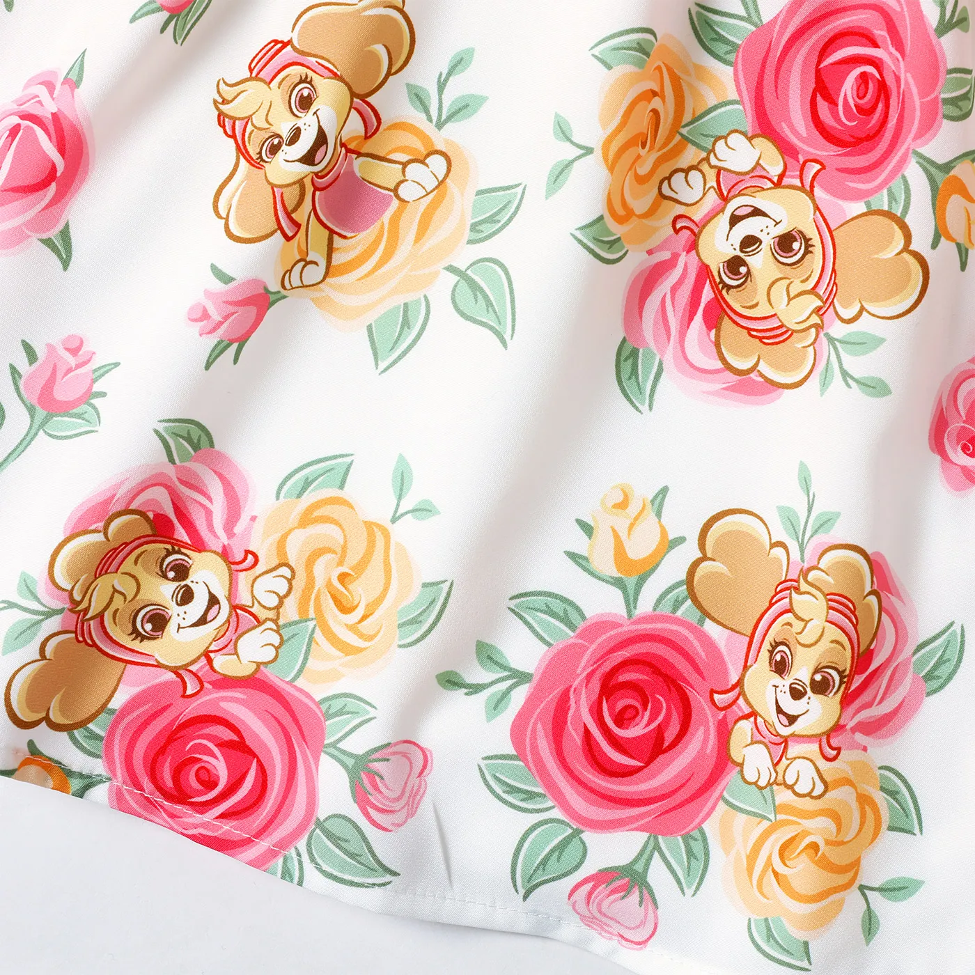PAW Patrol Toddler Girl Floral Print Flutter-sleeve Dress White image 6