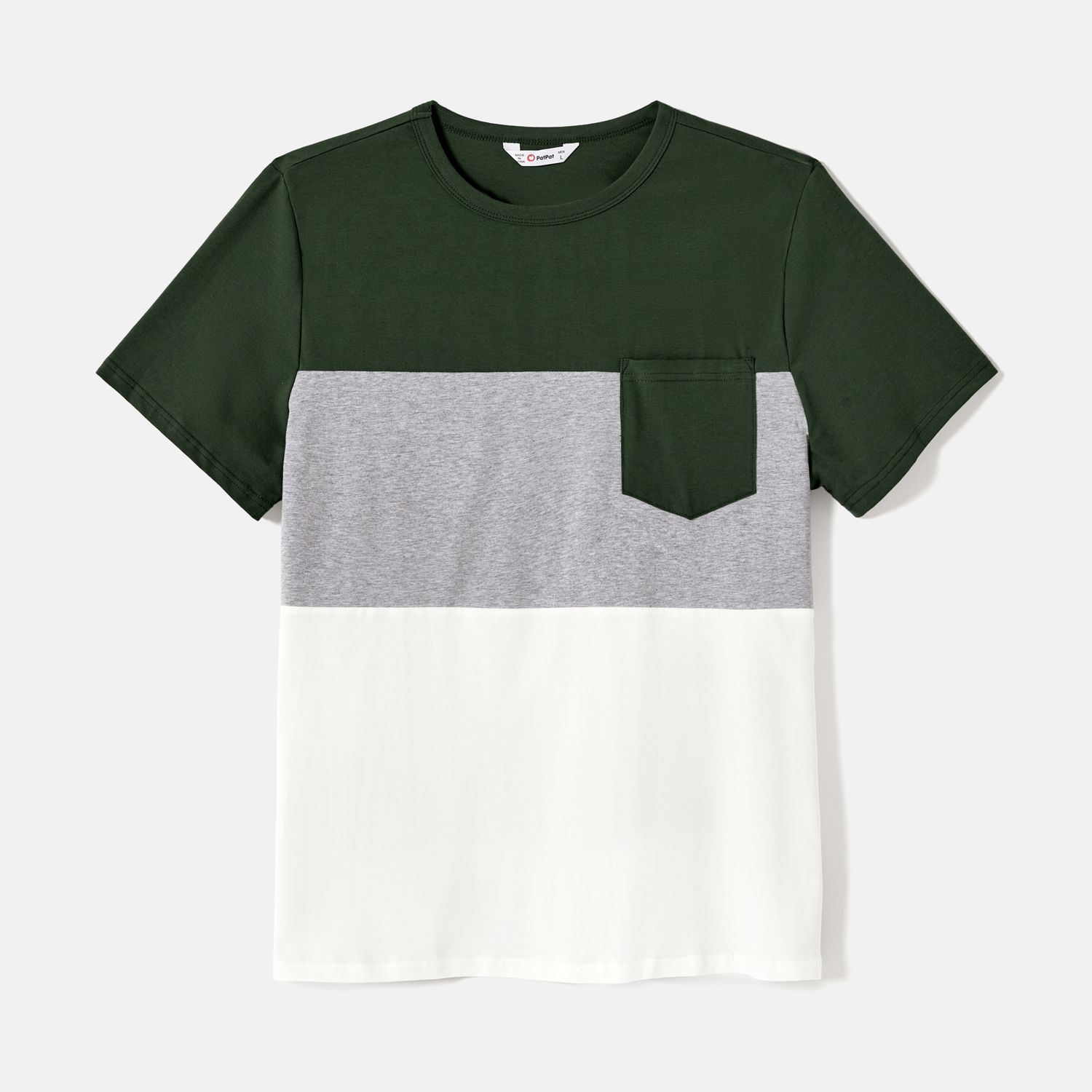 Family Matching Cotton Colorblock T-shirts and Solid Swiss Dot Halter Sleeveless Belted Dresses Sets