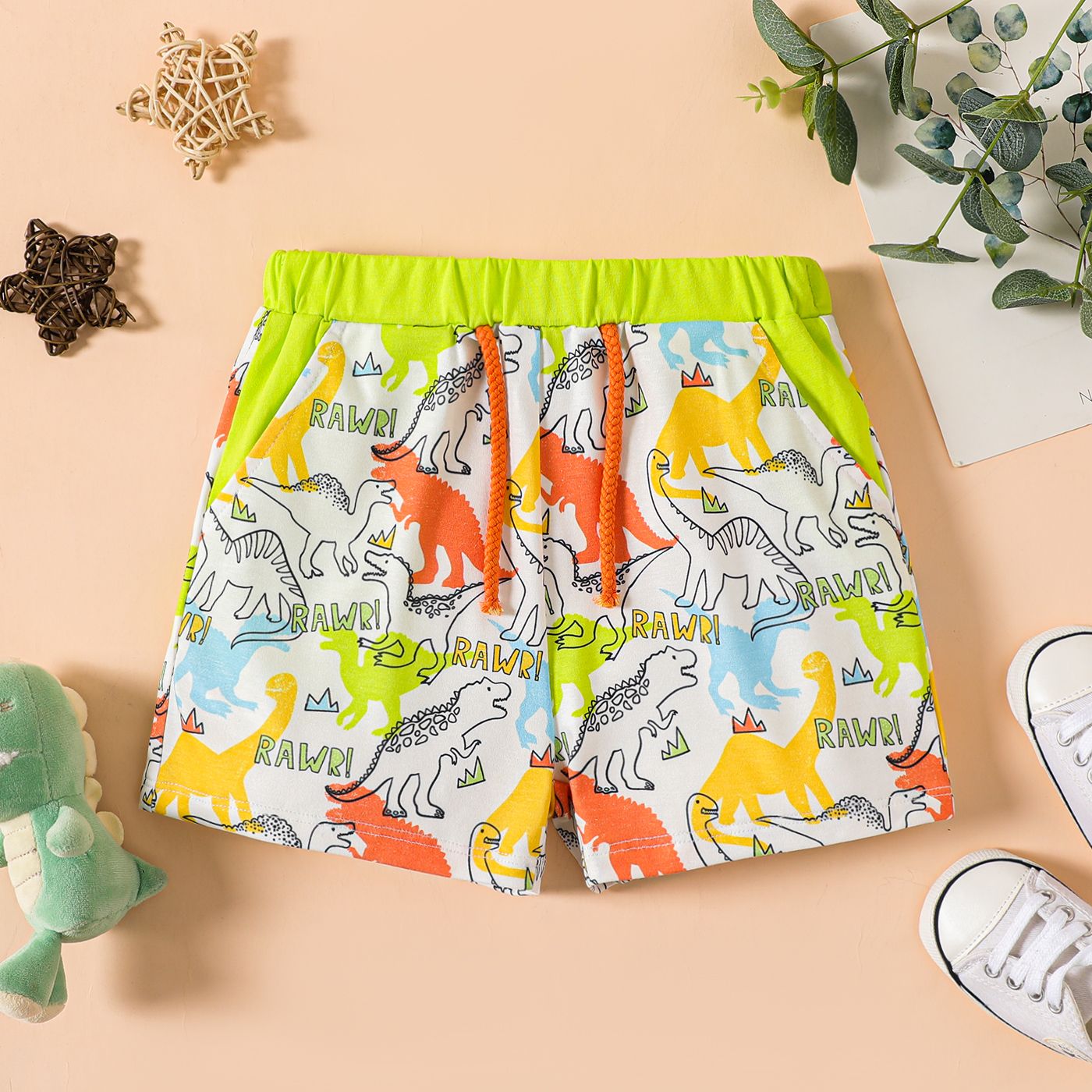 

Toddler Boy Naia™ Dinosaur Print Drawstring Waist Shorts