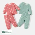2pcs Baby Girl/Boy Polka dots/Star Print Sweatshirt and Pants Set  image 2