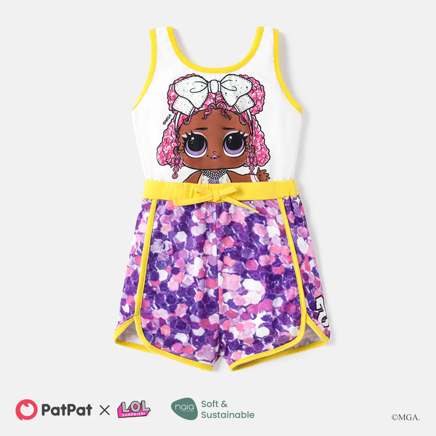 L.O.L. SURPRISE! Toddler/Kid Girl 2pcs Colorblock Sleeveless Rompers  image 1