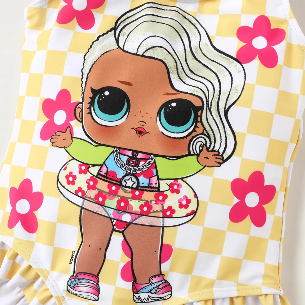 L.O.L. SURPRISE! Toddler/Kid Bowknot Design Plaid Sleeveless Onepiece Swimsuit big image 5