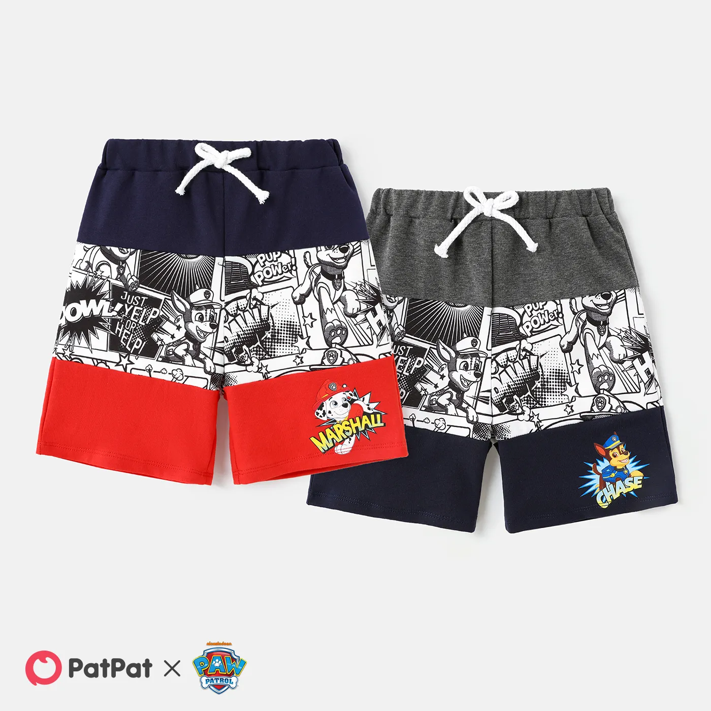 PAW Patrol Toddler Boy Colorblock Naia Cotton Elasticized Shorts