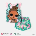 L.O.L. SURPRISE! Toddler/Kid Girl Flutter-sleeve Tee and Tree Print Cotton Shorts Set Pink