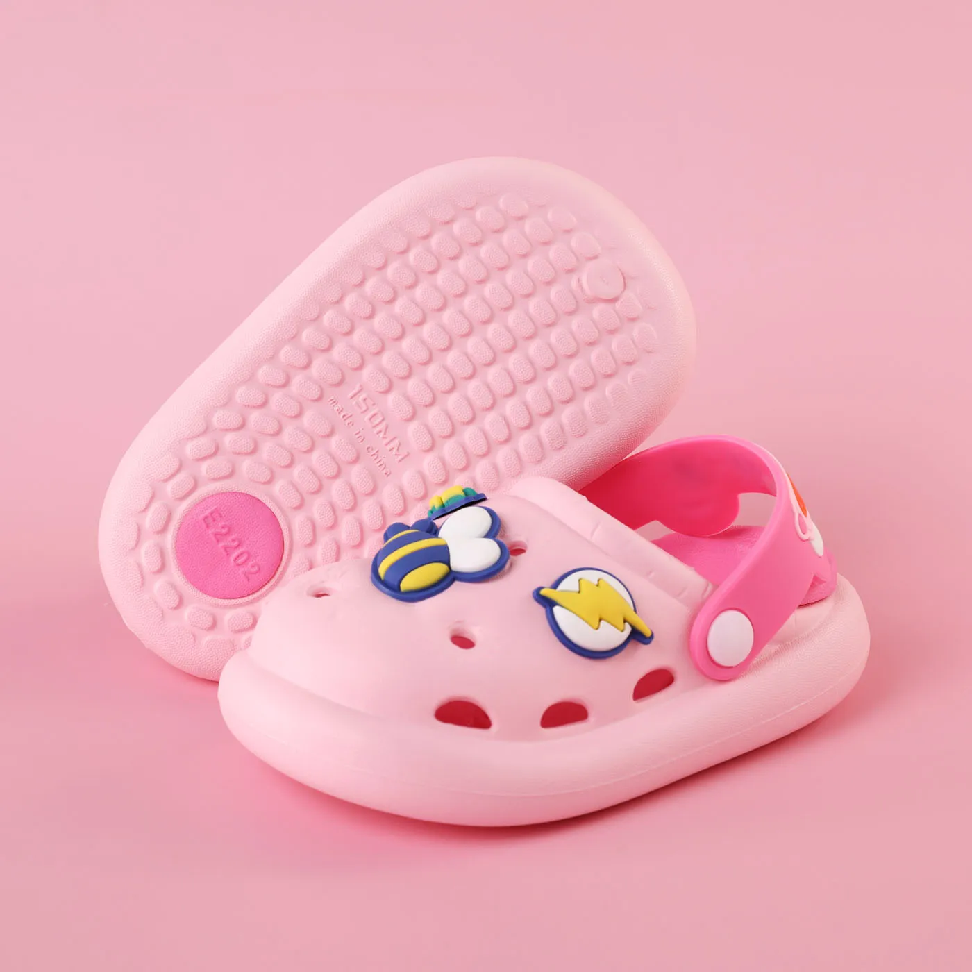 Toddler / Kid Cartoon Bear & Bee Two Tone Clogs Pink image 4
