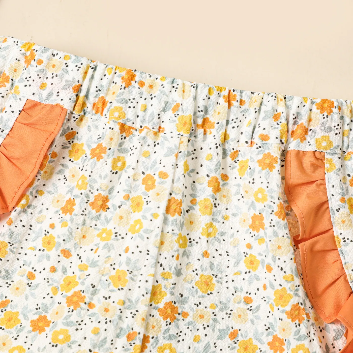 Toddler Girl 100% Cotton Floral Print Ruffled Elasticized Shorts  image 3