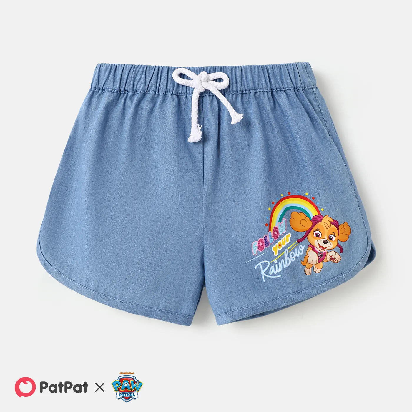 

PAW Patrol Toddler Girl Rainbow Print 100% Cotton Elasticized Shorts