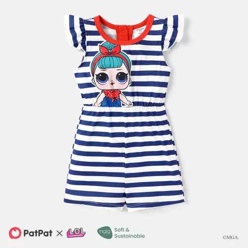 L.O.L. SURPRISE! Toddler/Kid Girl Stripe Flutter-sleeve Rompers