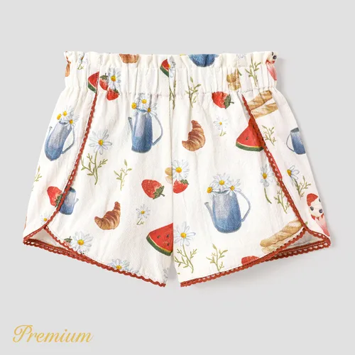Toddler Girl 100% Cotton Allover Print Shorts