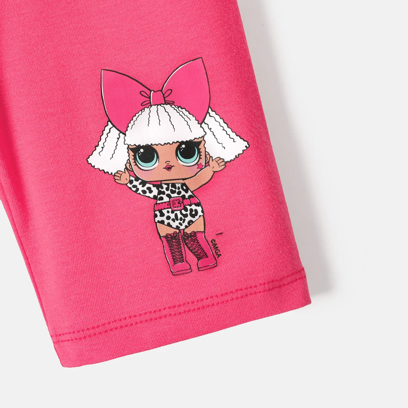 jajaja. ¡sorpresa! Conjunto de camiseta y pantalones cortos de algodón con estampado de personajes para niño pequeño/niño niña/niño rosado big image 1