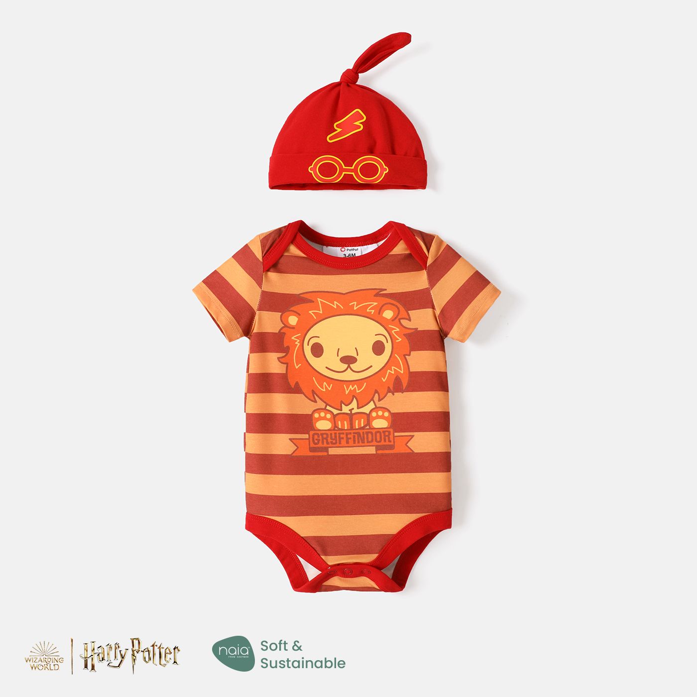 

Harry Potter Baby Boy/Girl 2pcs Cotton Shiny Graphic Romper & Hat Set