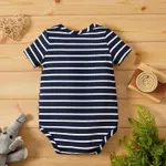 Baby Boy Cotton Stripe Short-sleeve Rompers  image 5