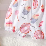 Baby Girl 100% Cotton Allover Food Print Ruffled Overalls Shorts  image 5