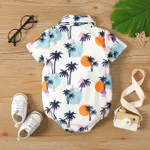 Baby Boy Allover Coconut Tee & Dots Print Button Front Short-sleeve Romper  image 2