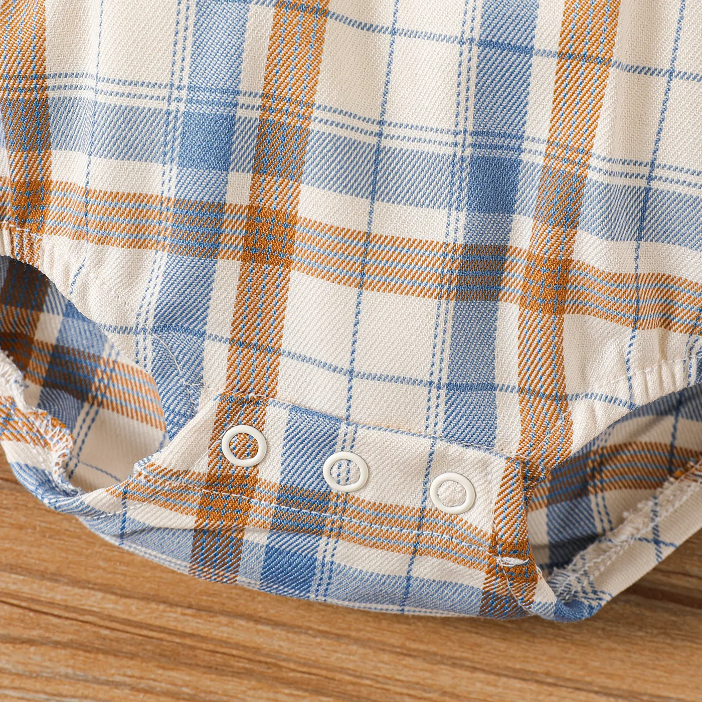 Baby Girl Plaid Puff-sleeve Belted Romper PLAID image 6
