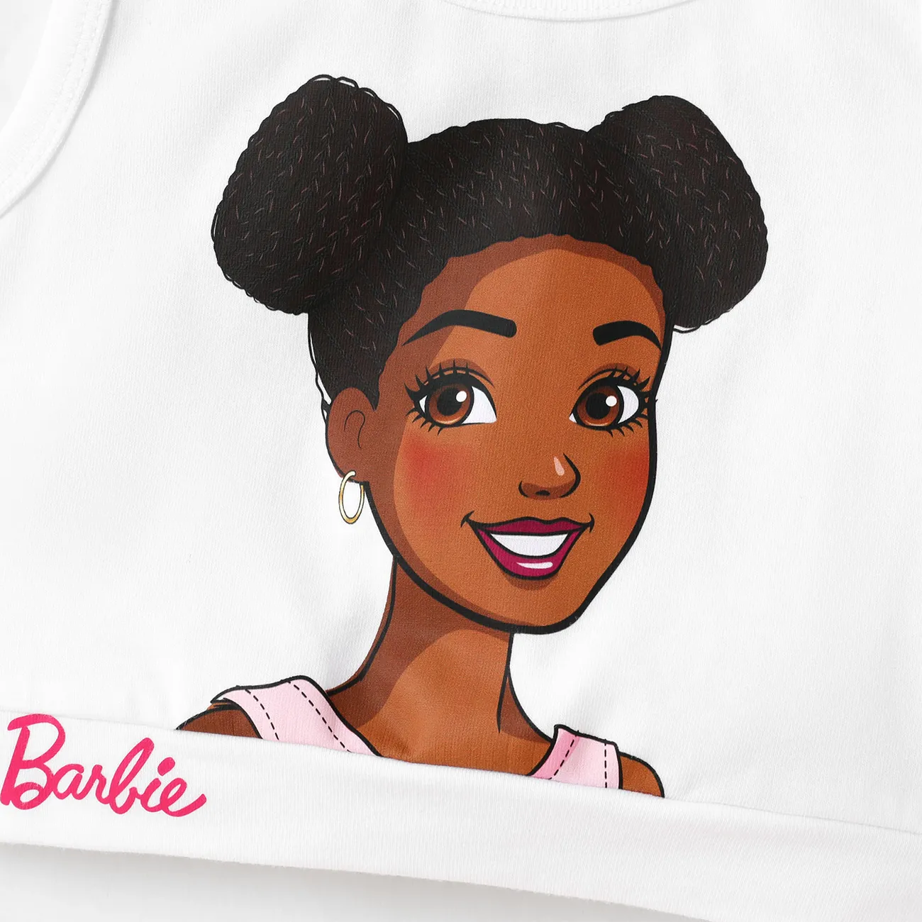 Barbie Toddler / Kid Girl 2pcs Character Print Coton Sans manches Tee et Leggings Set Blanc big image 1