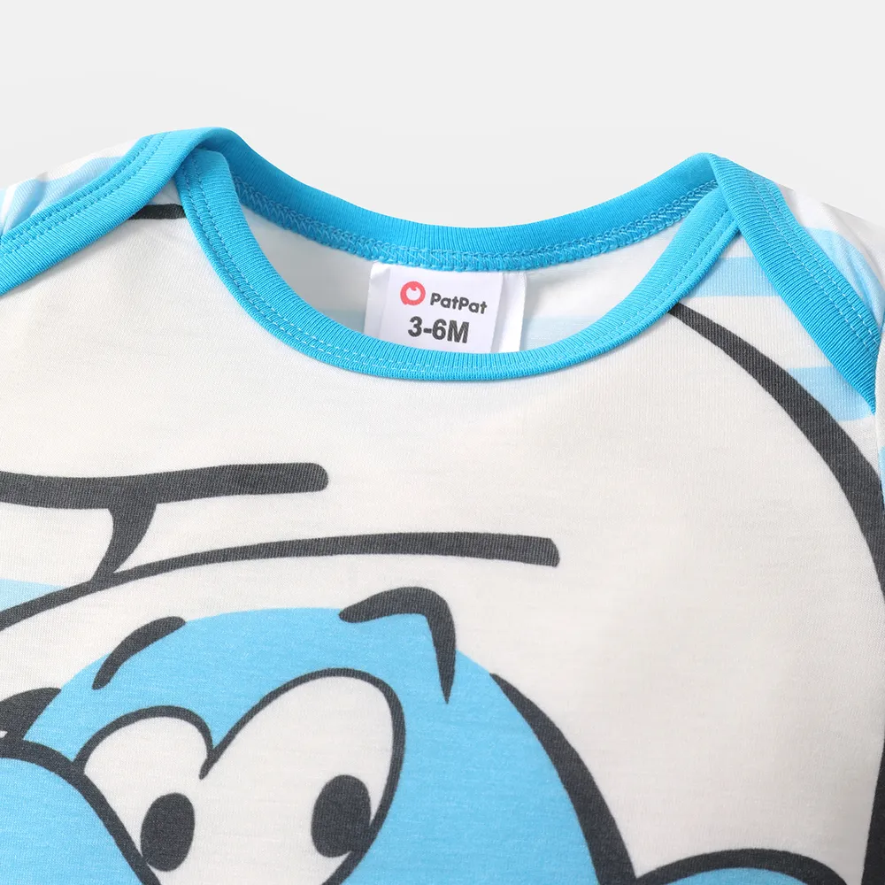 The Smurfs Baby Boy/Girl Graphic Print Striped Short-sleeve Naia™ Jumpsuit  big image 4