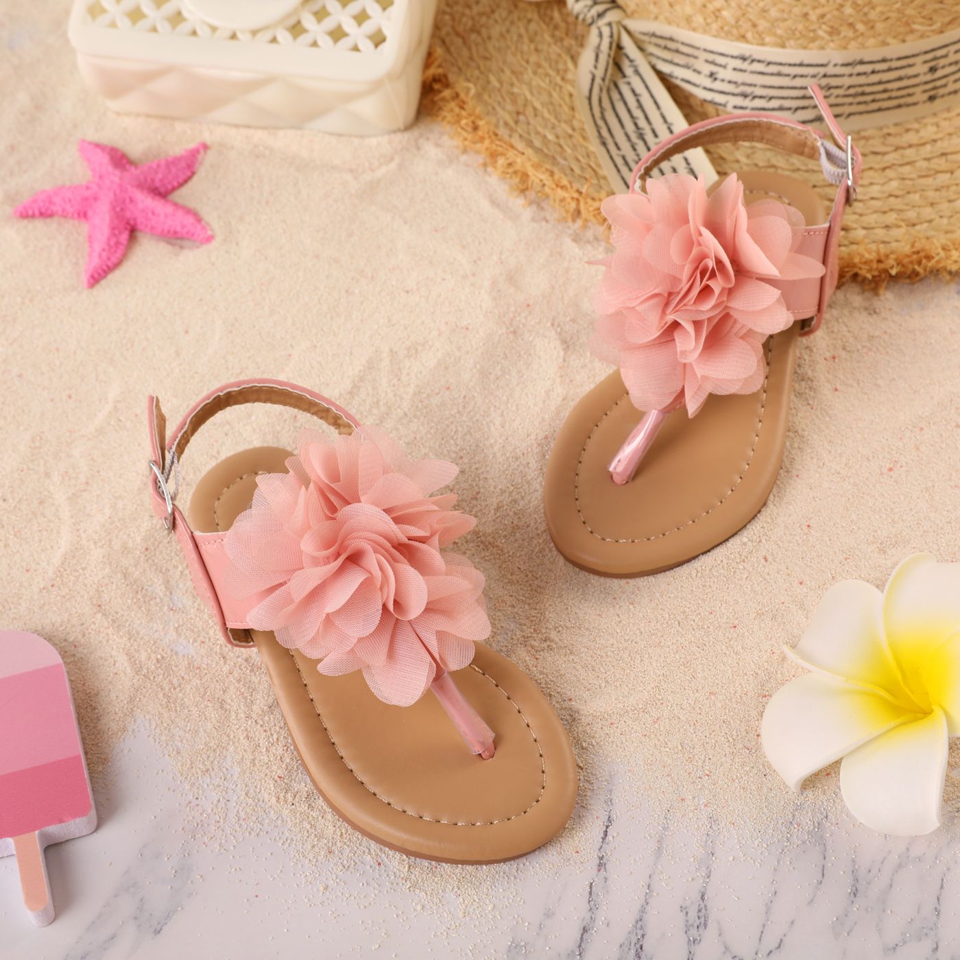 

Toddler / Kid Floral Decor Thong Sandals