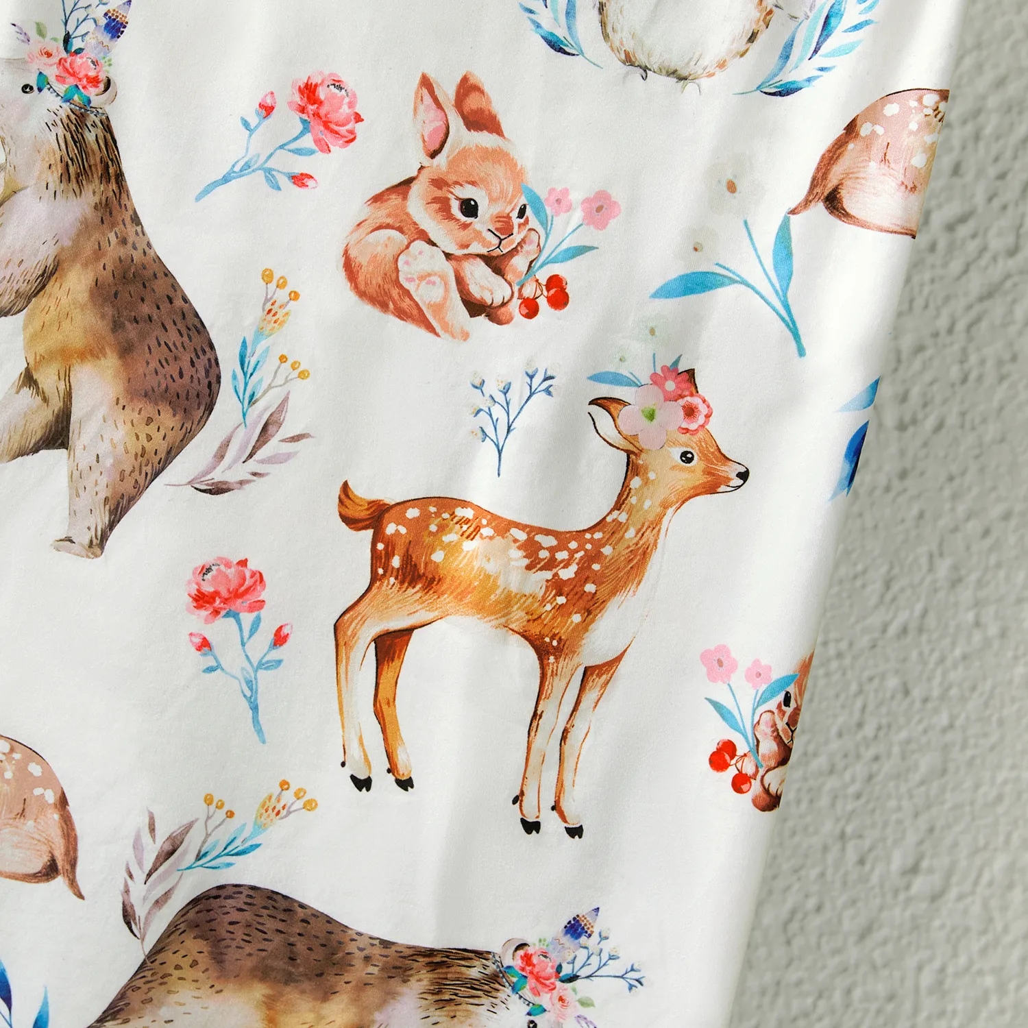 Family Matching Allover Animal Print Belted Robe and Swaddle Blanket or Cotton Letter Graphic Short-sleeve Tee Sets  image 4
