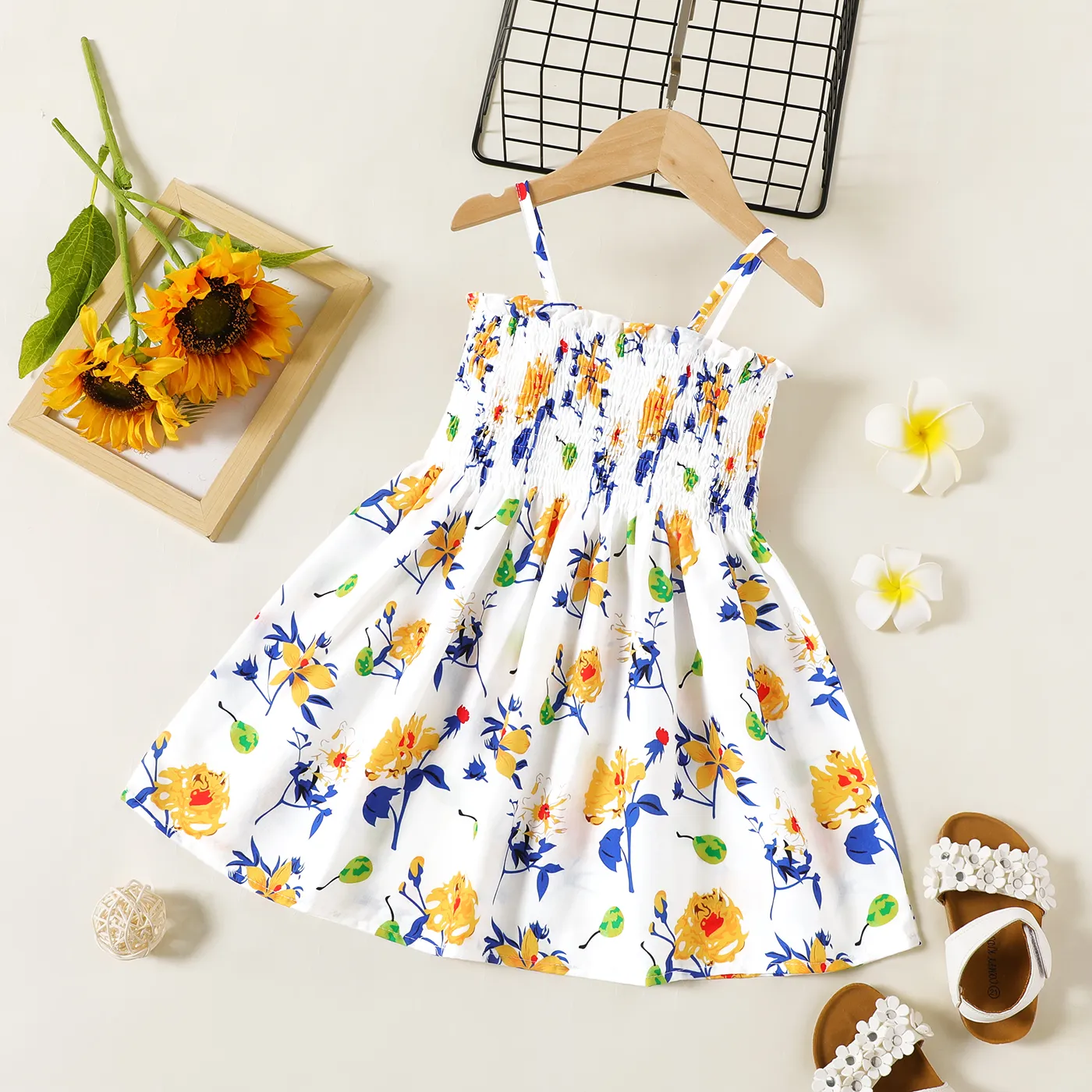 Toddler Girl Floral Print Smocked Slip Dress  image 2