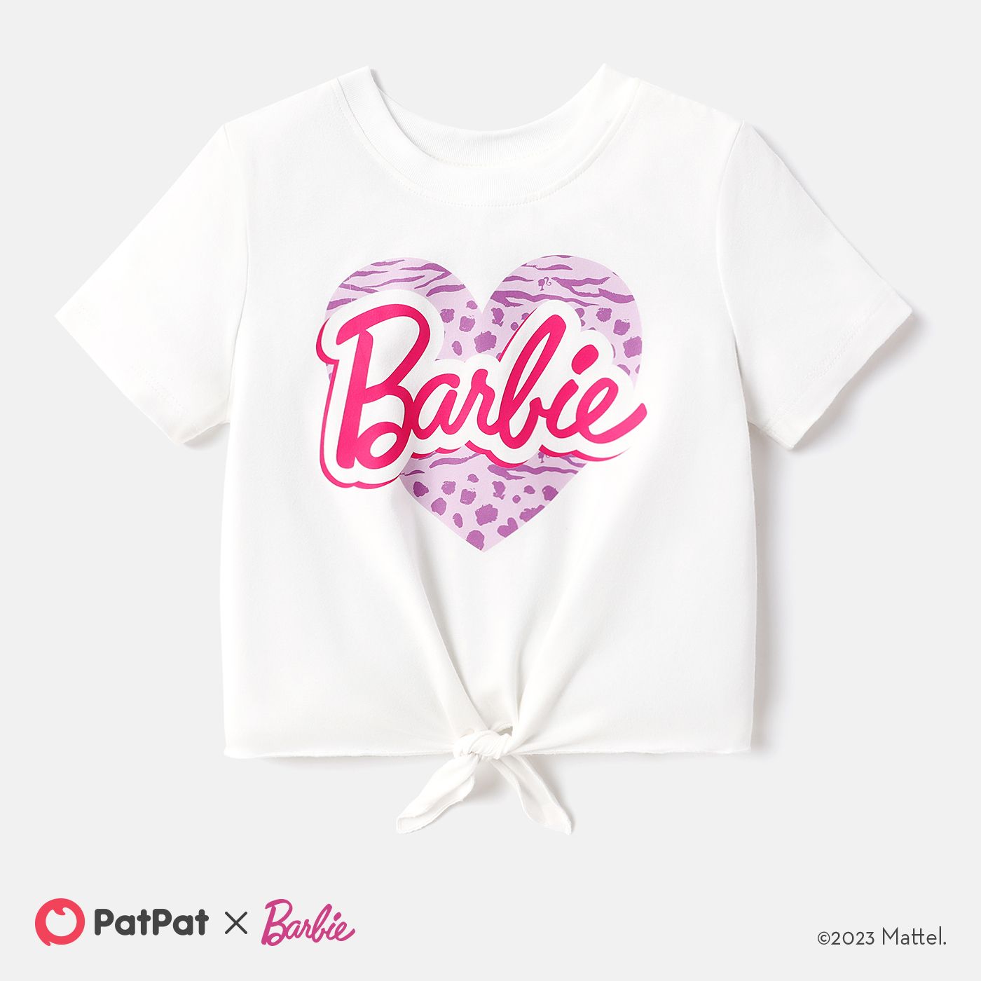 

Barbie Toddler/Kid Girl Mother's Day Tie Knot Short-sleeve Cotton Tee