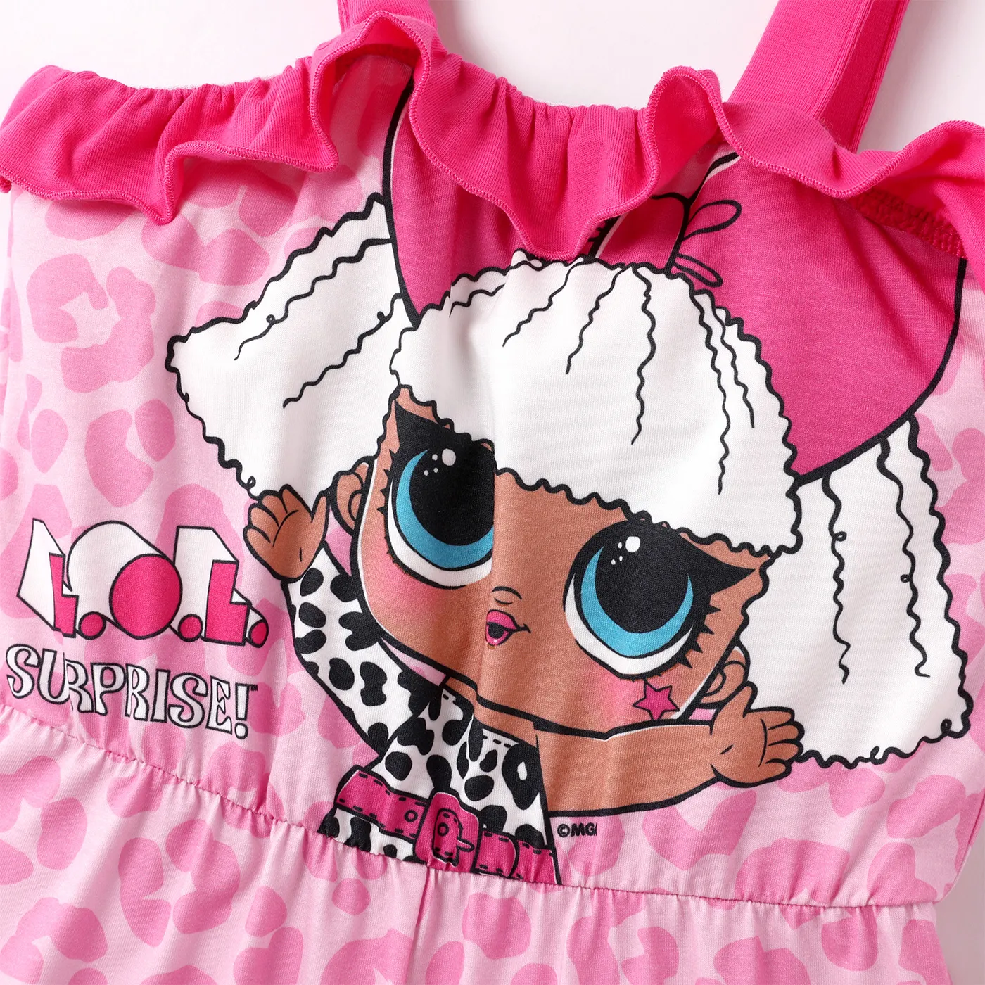 lol. surpresa! macacão infantil com estampa de personagem naia e babados Rosa image 3