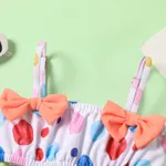 2pcs Toddler Girl Polka dots Bowknot Design Ruffled Swimsuit  image 3