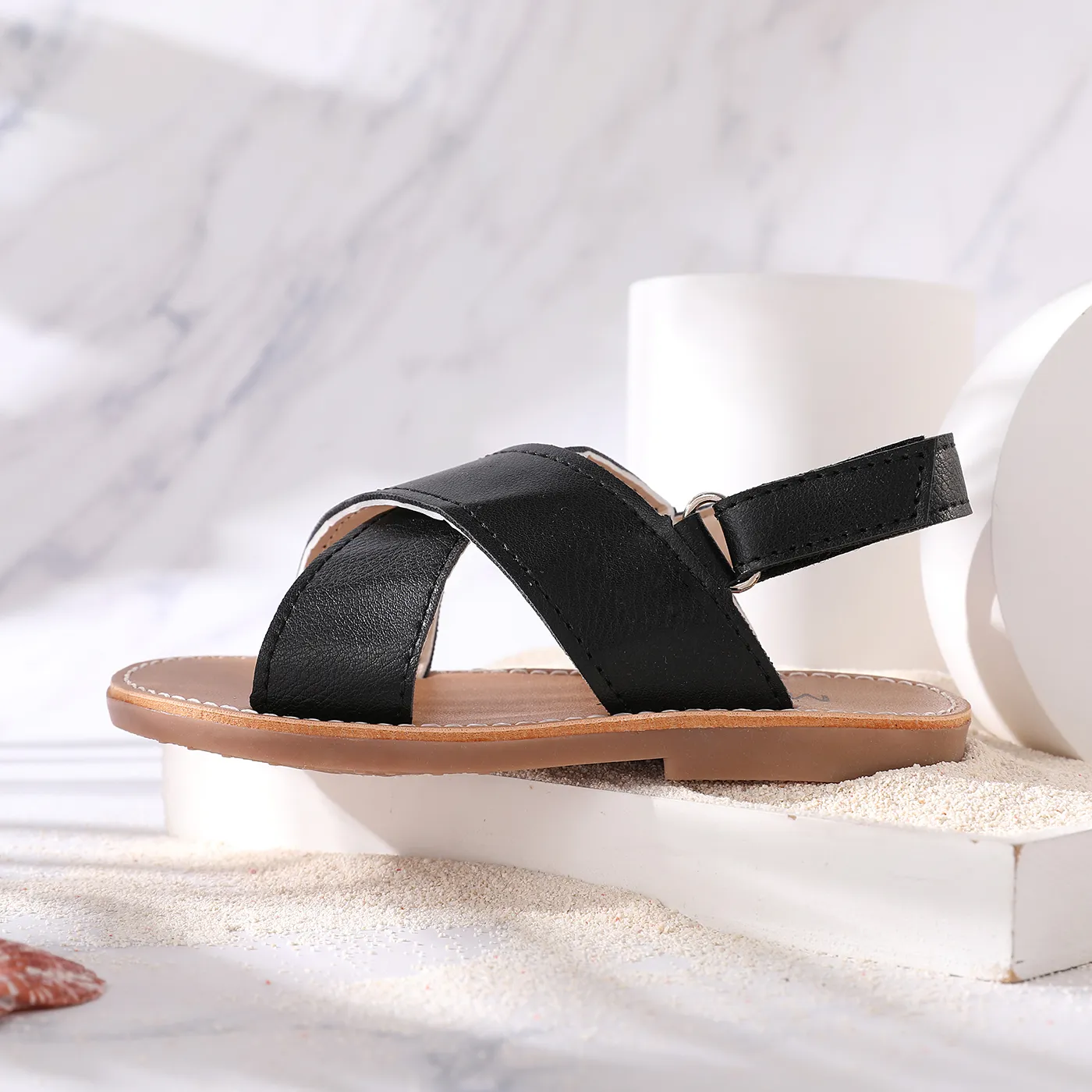 Toddler/Kid's Letter Print Sandals Black image 3