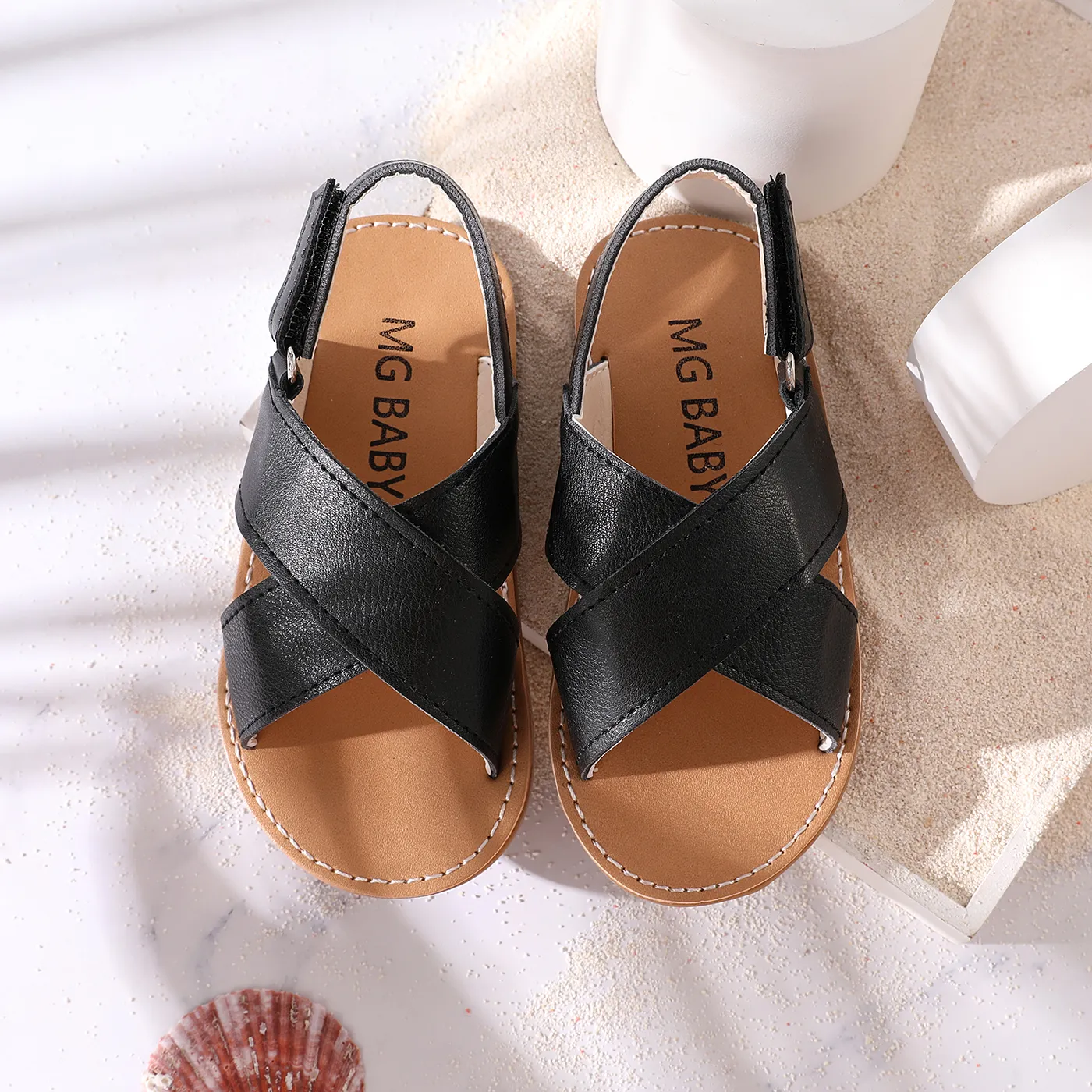 Toddler/Kid's Letter Print Sandals Black image 2