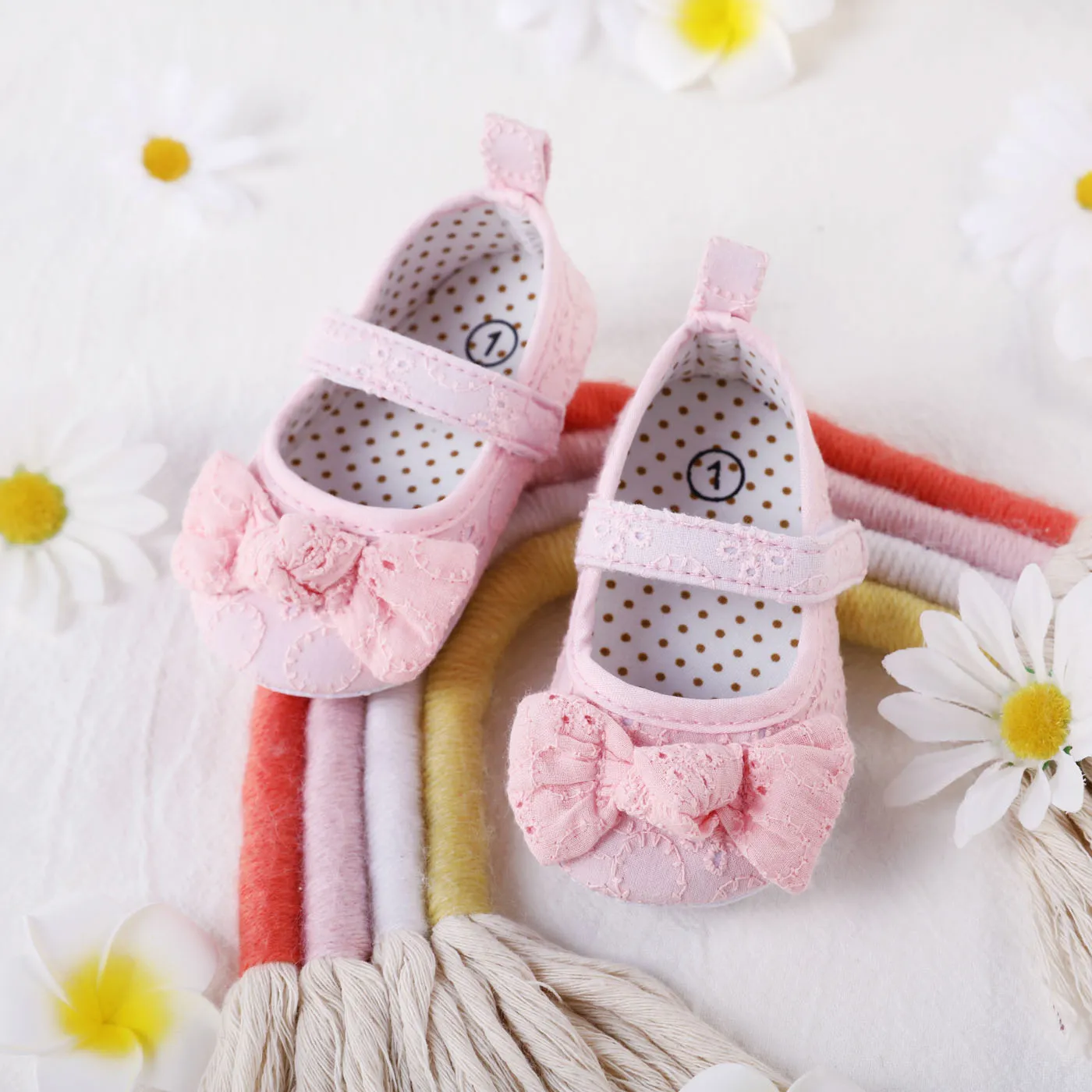 Baby/Toddler Bowknot Decor Textured Solid Shoes
