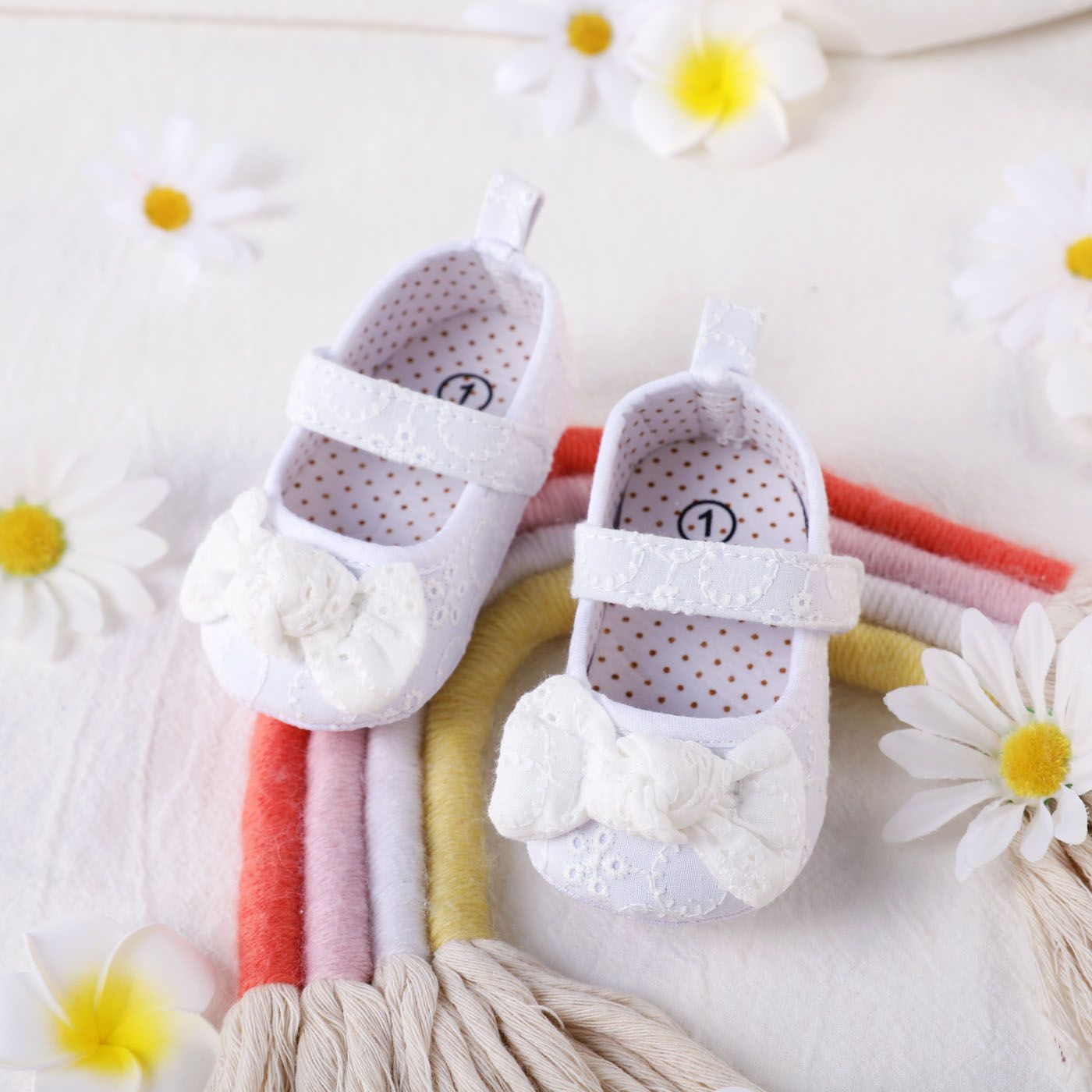 Bébé / Toddler Bowknot Decor Chaussures Solides Texturées