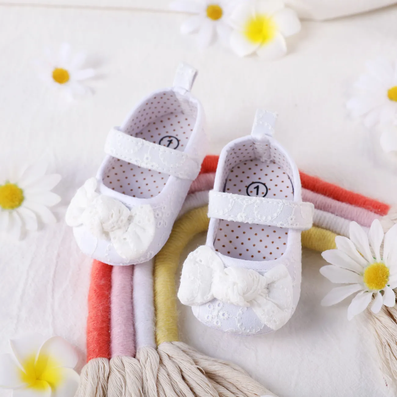 Baby/Toddler Bowknot Decor Textured Solid Shoes  big image 1