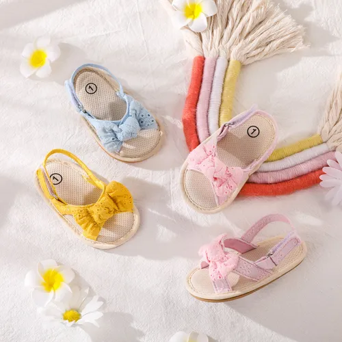 Baby Bow Decor Solid Toddler Sandals
