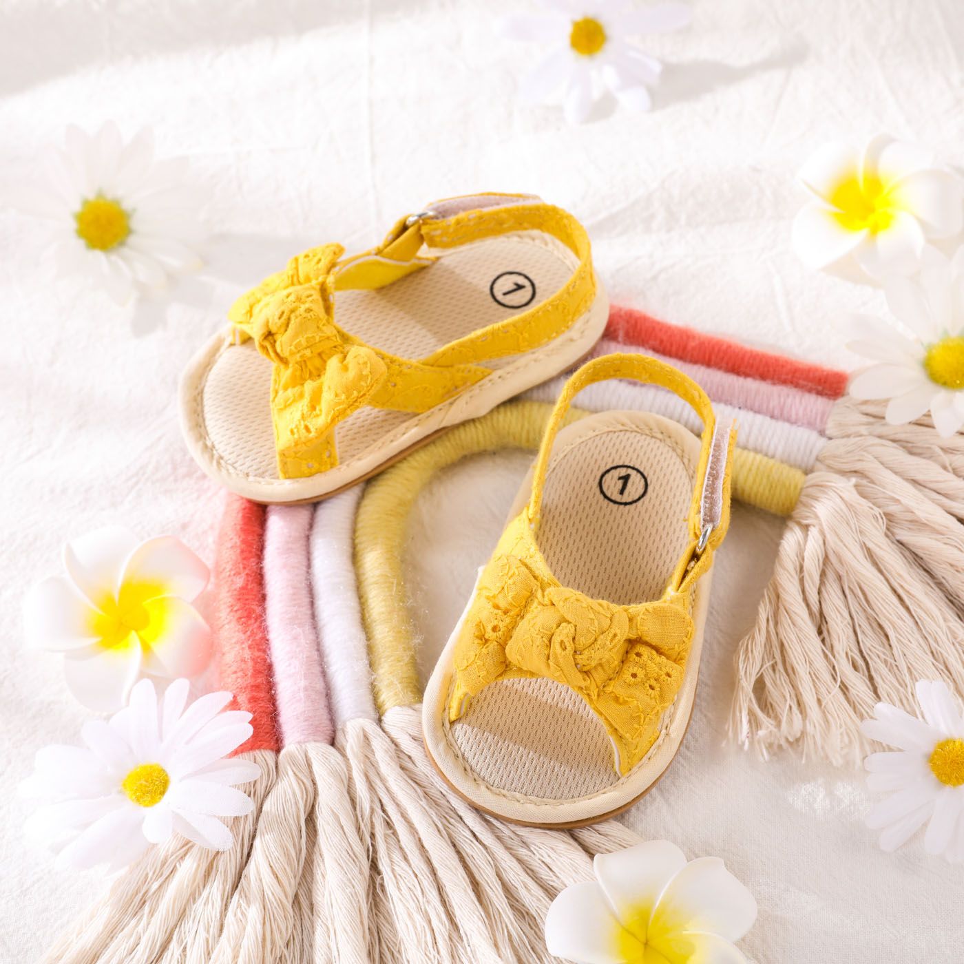 

Baby Bow Decor Solid Toddler Sandals