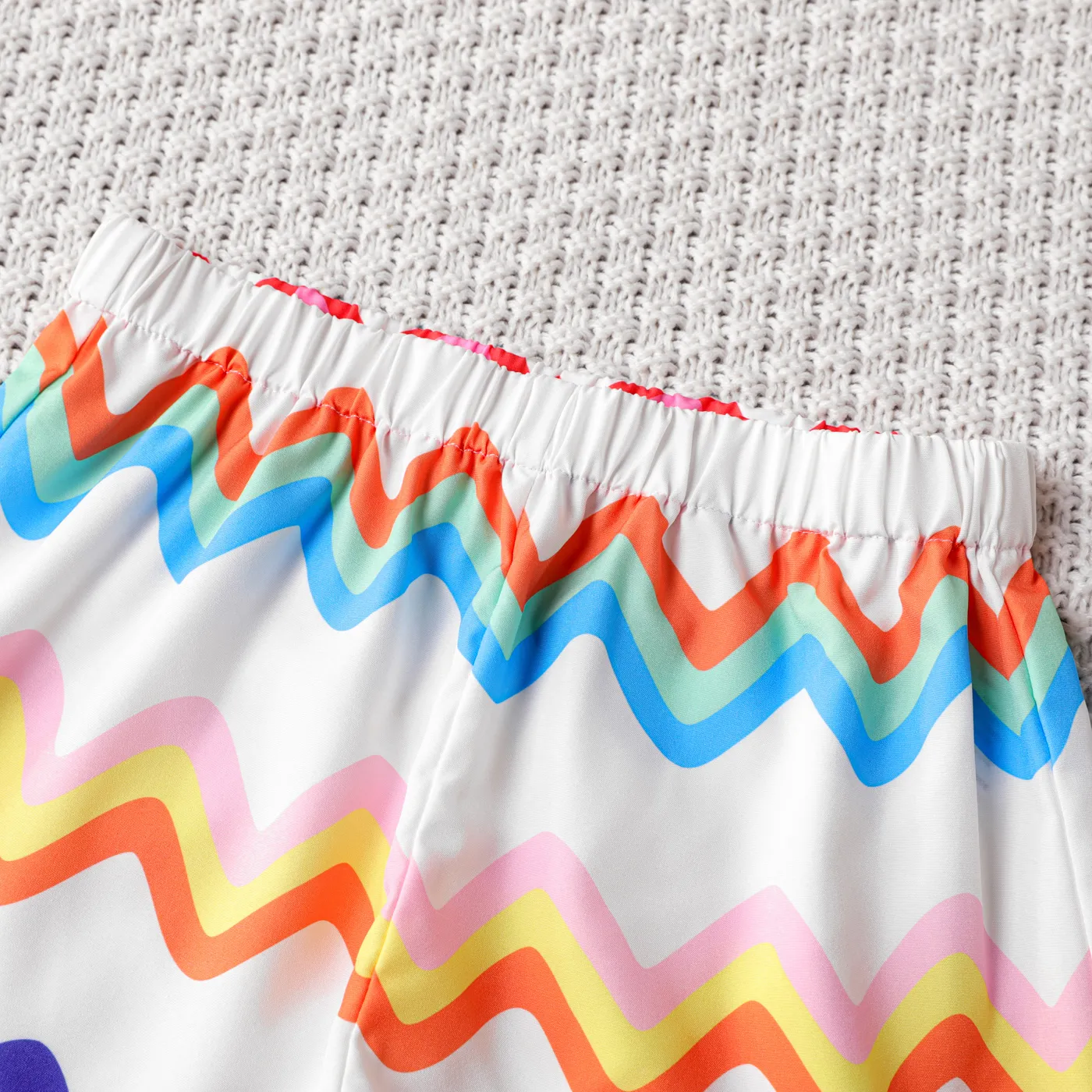 2pcs Kid Girl Colorful Stripe Halter Top and Shorts Set COLOREDSTRIPES image 5