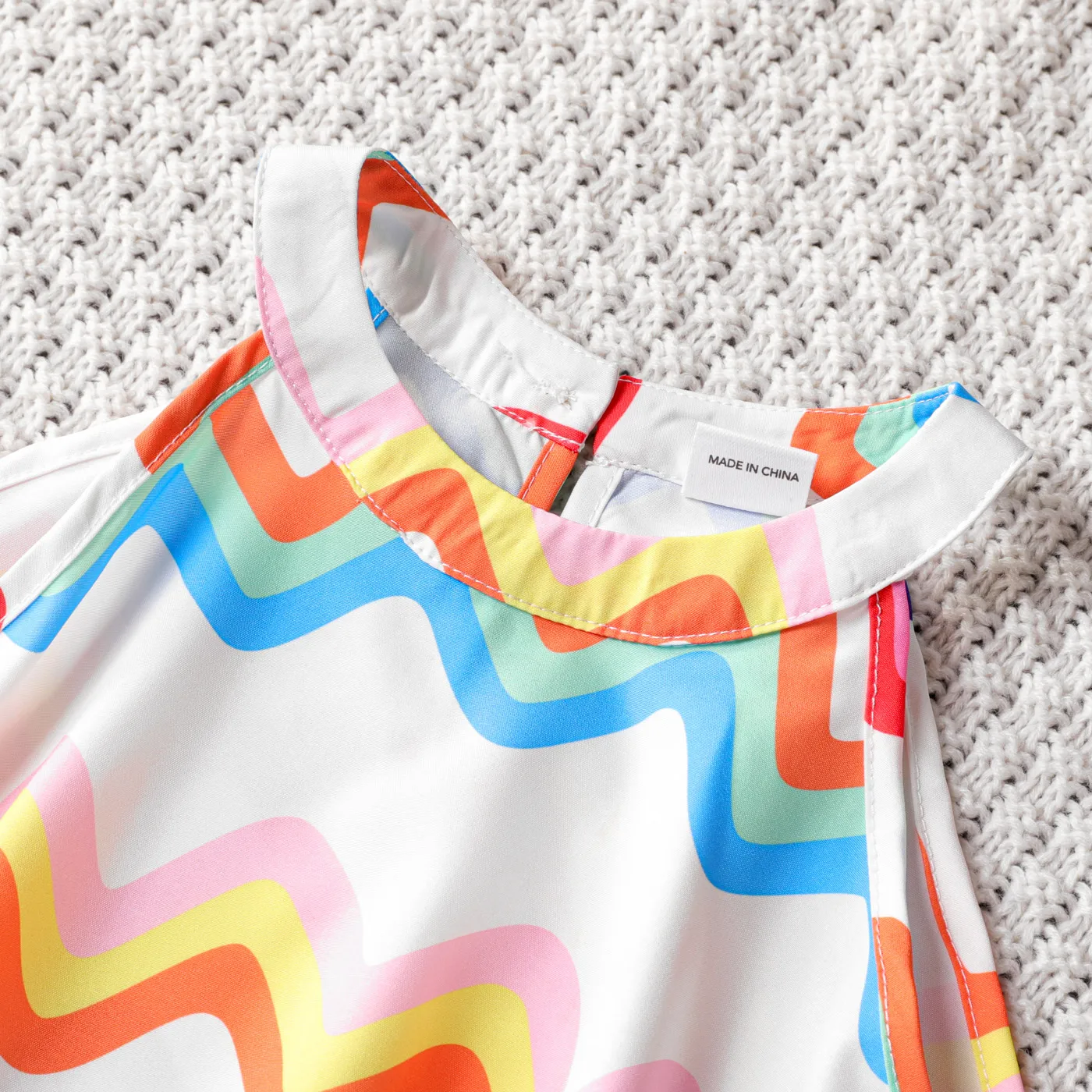 2pcs Kid Girl Colorful Stripe Halter Top and Shorts Set COLOREDSTRIPES image 4