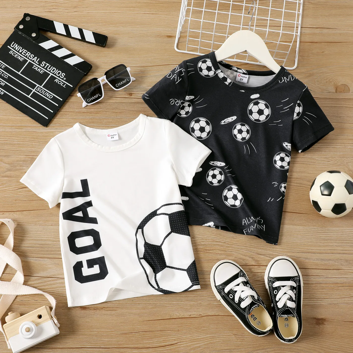Toddler Boy Naia Letter Soccer Print Short-sleeve Tee