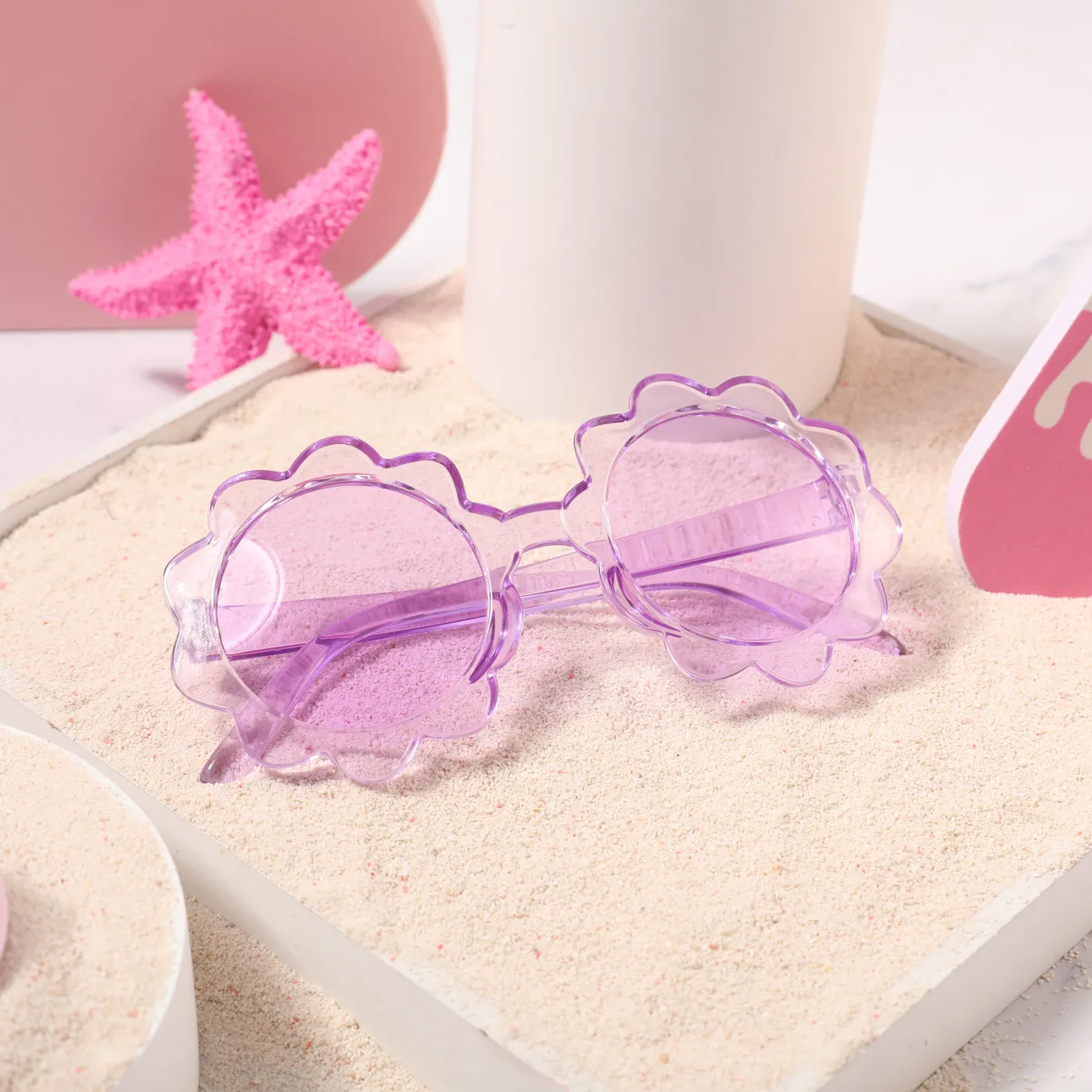Kids Flower Frame Decorative Glasses (With Glasses Case) Light Purple